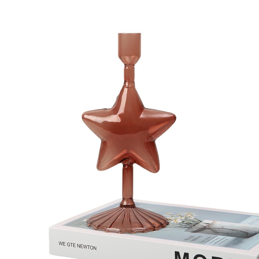 Vintage Colored Glass Candle Holder