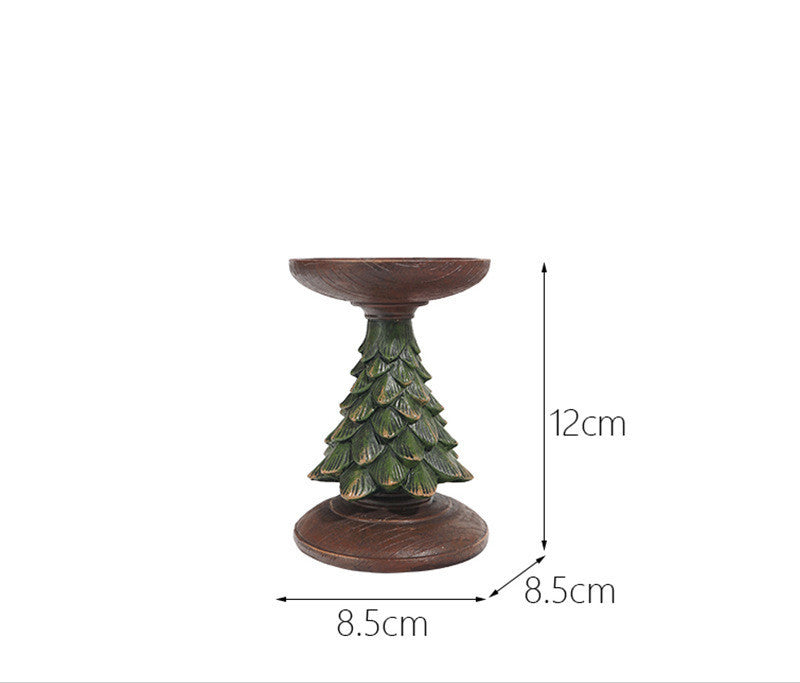 Wooden Christmas Tree Candle Holder