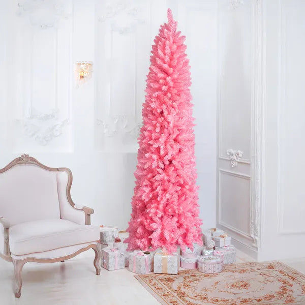 7.5 FT Hinged Pink Christmas Tree