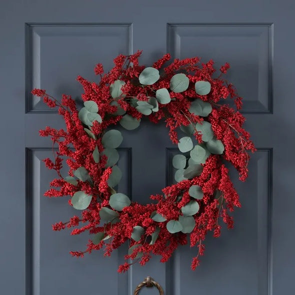 Artificial Christmas Wreath With Eucalyptus