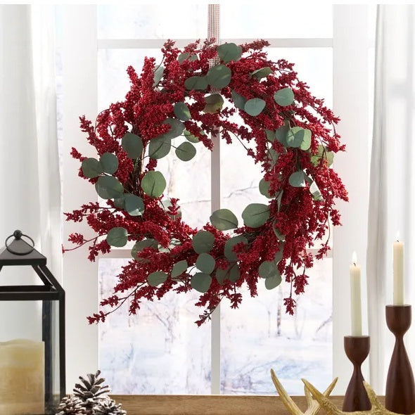 Artificial Christmas Wreath With Eucalyptus