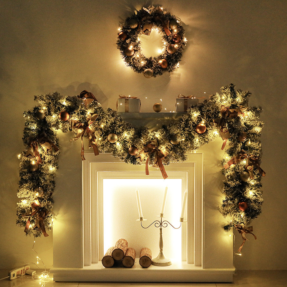 60cm Christmas Wreath With Glitter Balls & LED Lights