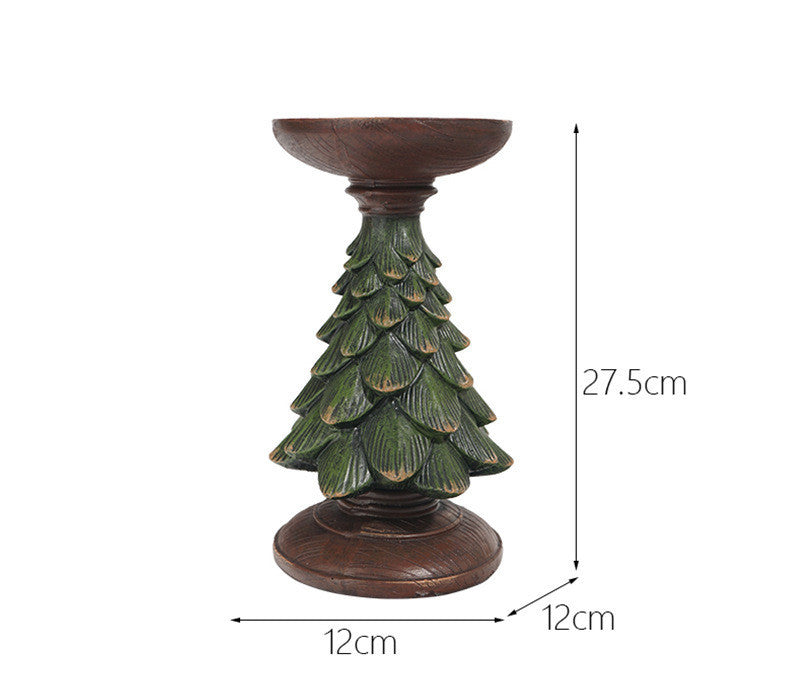 Wooden Christmas Tree Candle Holder