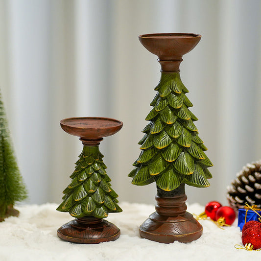 Wooden Christmas Tree Candle Holder