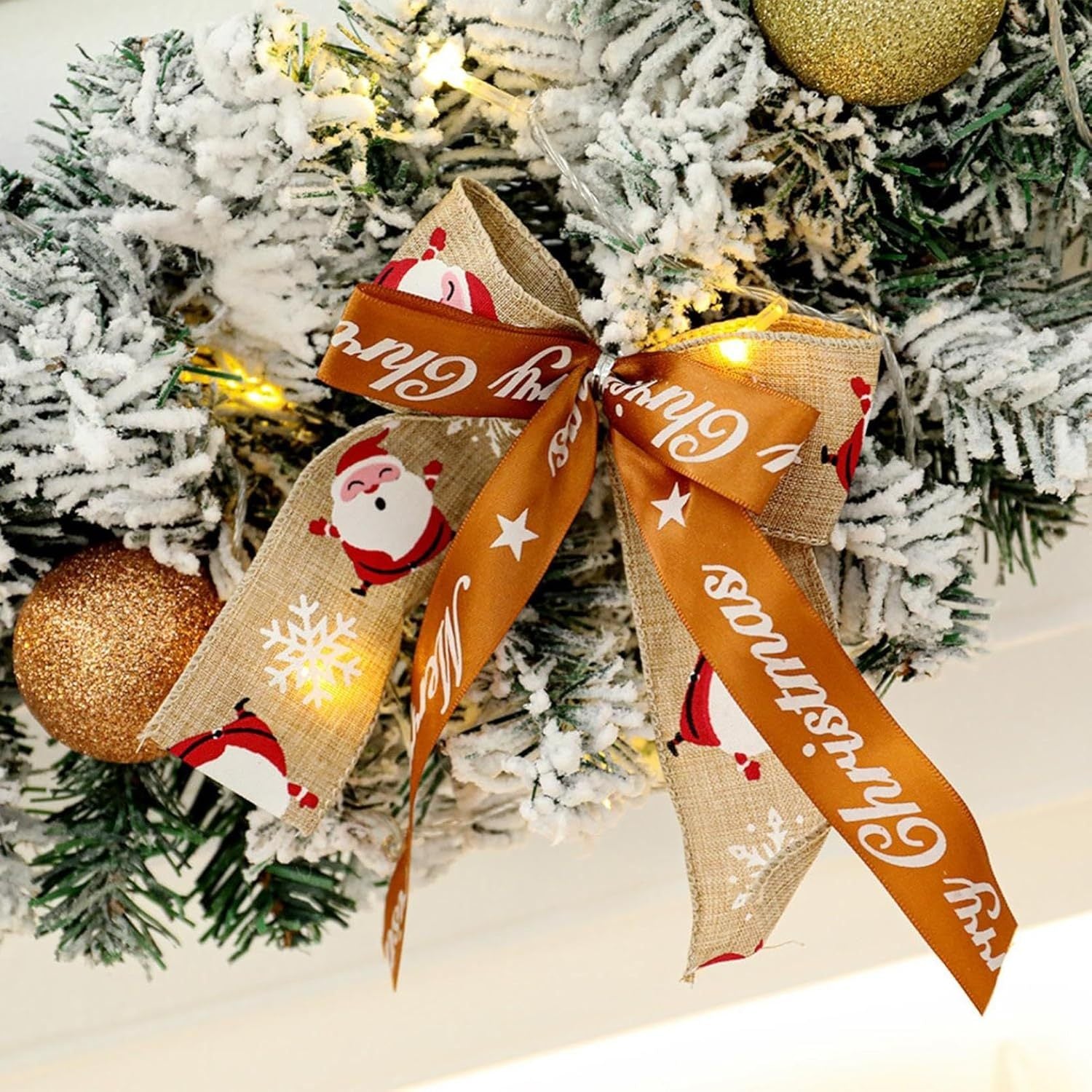 60cm Christmas Wreath With Glitter Balls & LED Lights