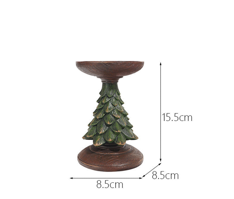 Wooden Christmas Tree Candle Holder