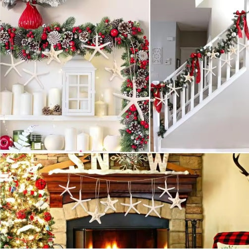 15pcs  Christmas Tree Ornaments,Star Fish Shells Decor