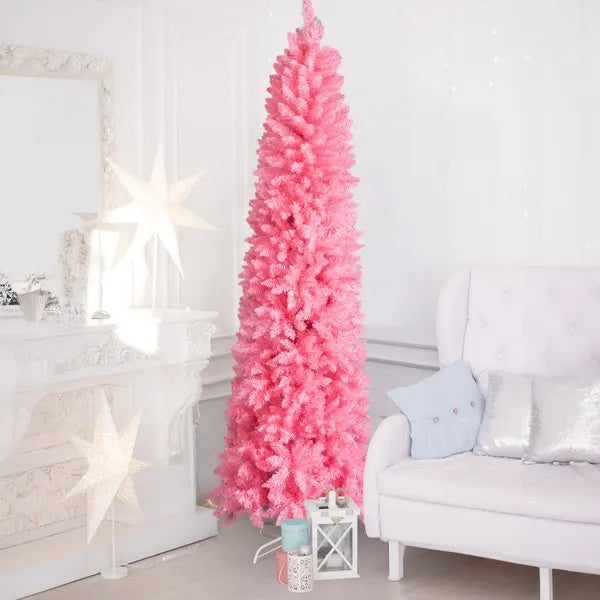 7.5 FT Hinged Pink Christmas Tree